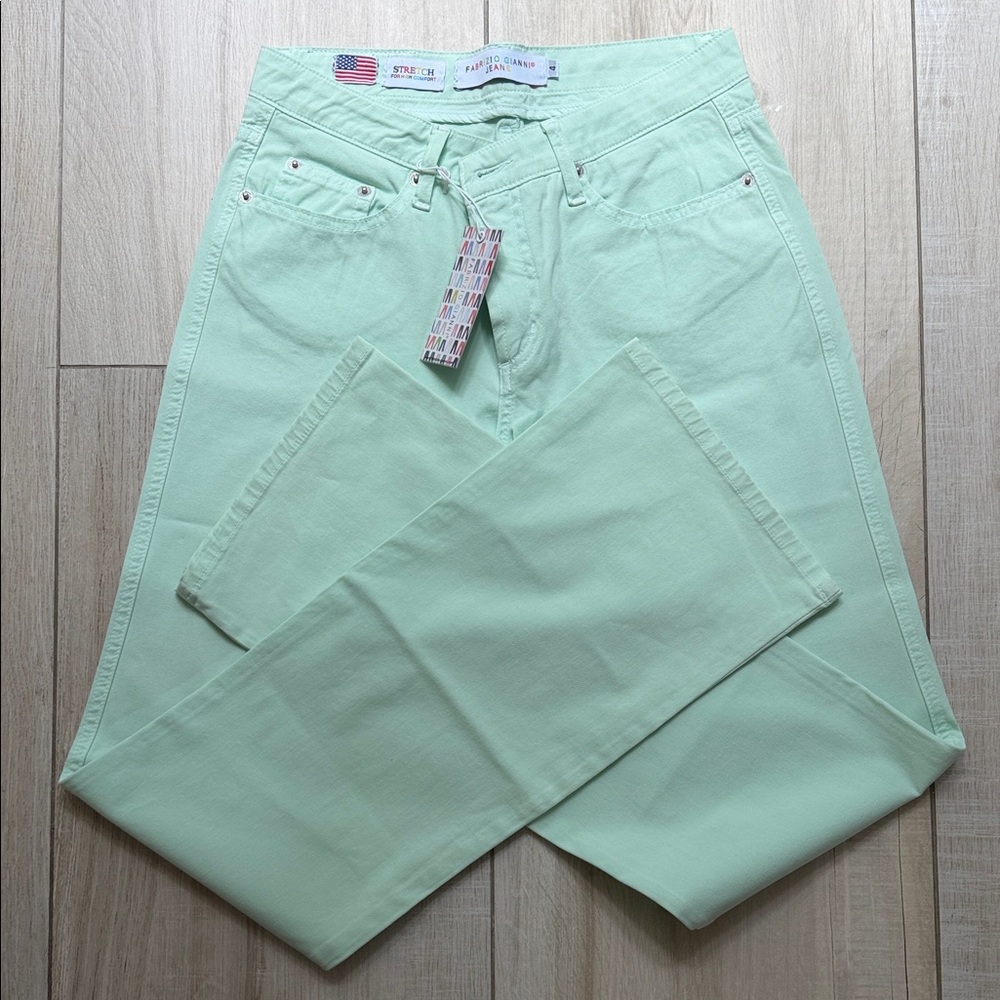 Womens Mint Green Jeans - Stretch Cotton